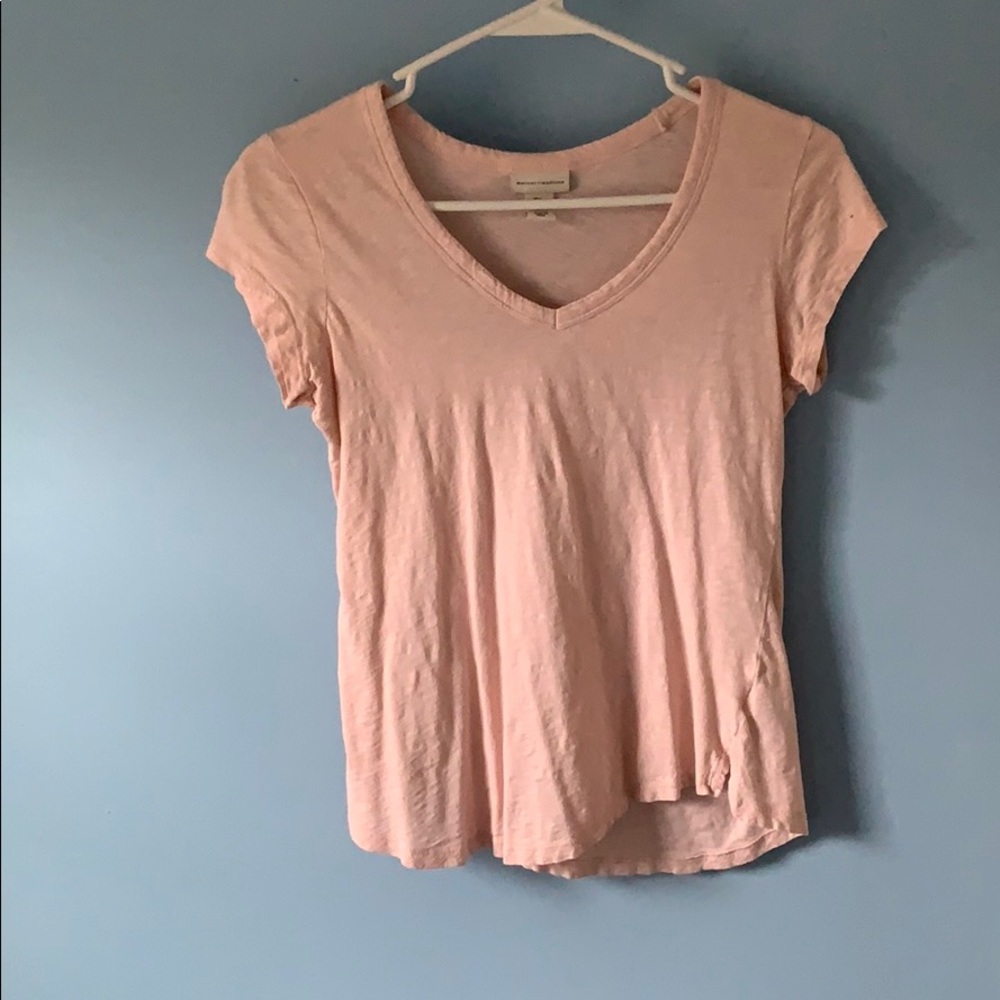 Light pink v-neck tee
